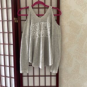 Eat your veggies cold shoulder hoodie M